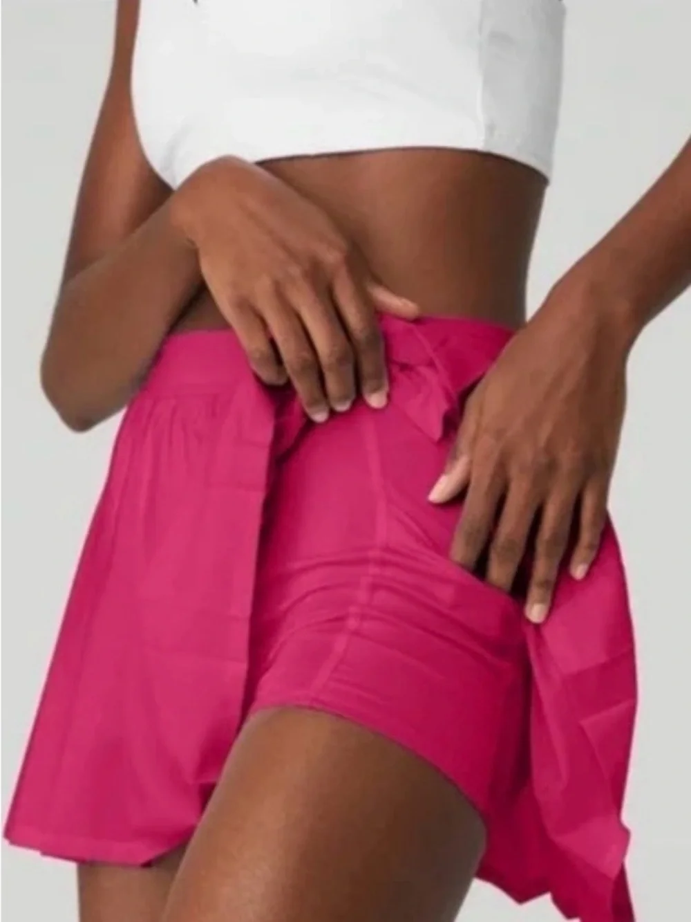 Alo Yoga Varsity Tennis Skirt Magenta Crush Pink Pleated Skort XS